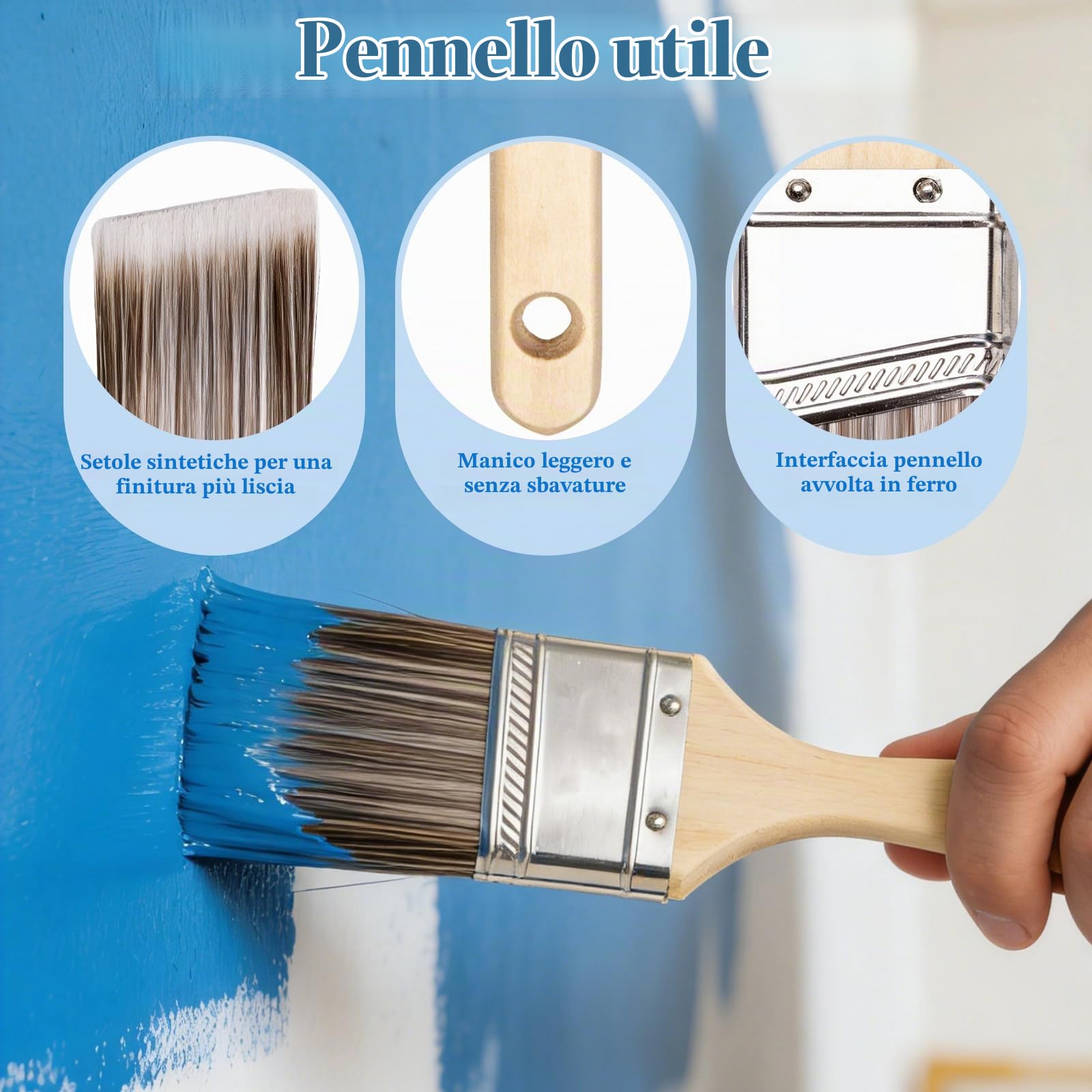 Qivine Rullo Pittura Kit con Asta Telescopica, 20 Pezzi Rullo per Pittura Professionale con Vassoio, Kit Rullo e Vaschetta per Verniciare, per Dipingere Pareti, Soffitti, Porte e Modanature