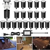 Vista 52 de Kit de luces LED de bajo voltaje para cubierta de acero inoxidable, impermeable, empotradas, para terrazas de madera, escaleras, jardín, patio