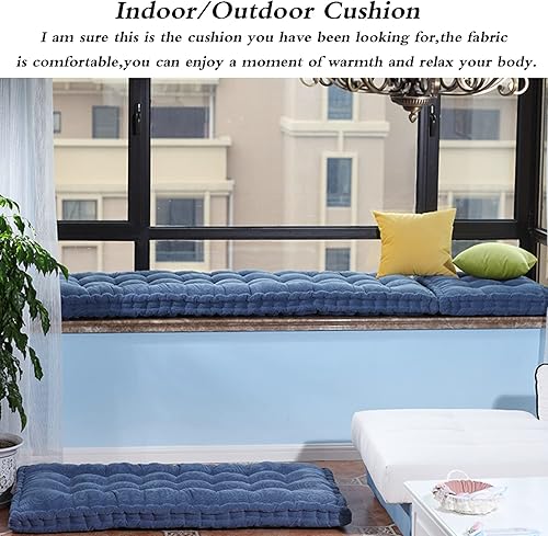 Miniatura 4 de Cojín para banco de patio, material de relleno de espuma, verde-20 pulgadas x 65 pulgadas