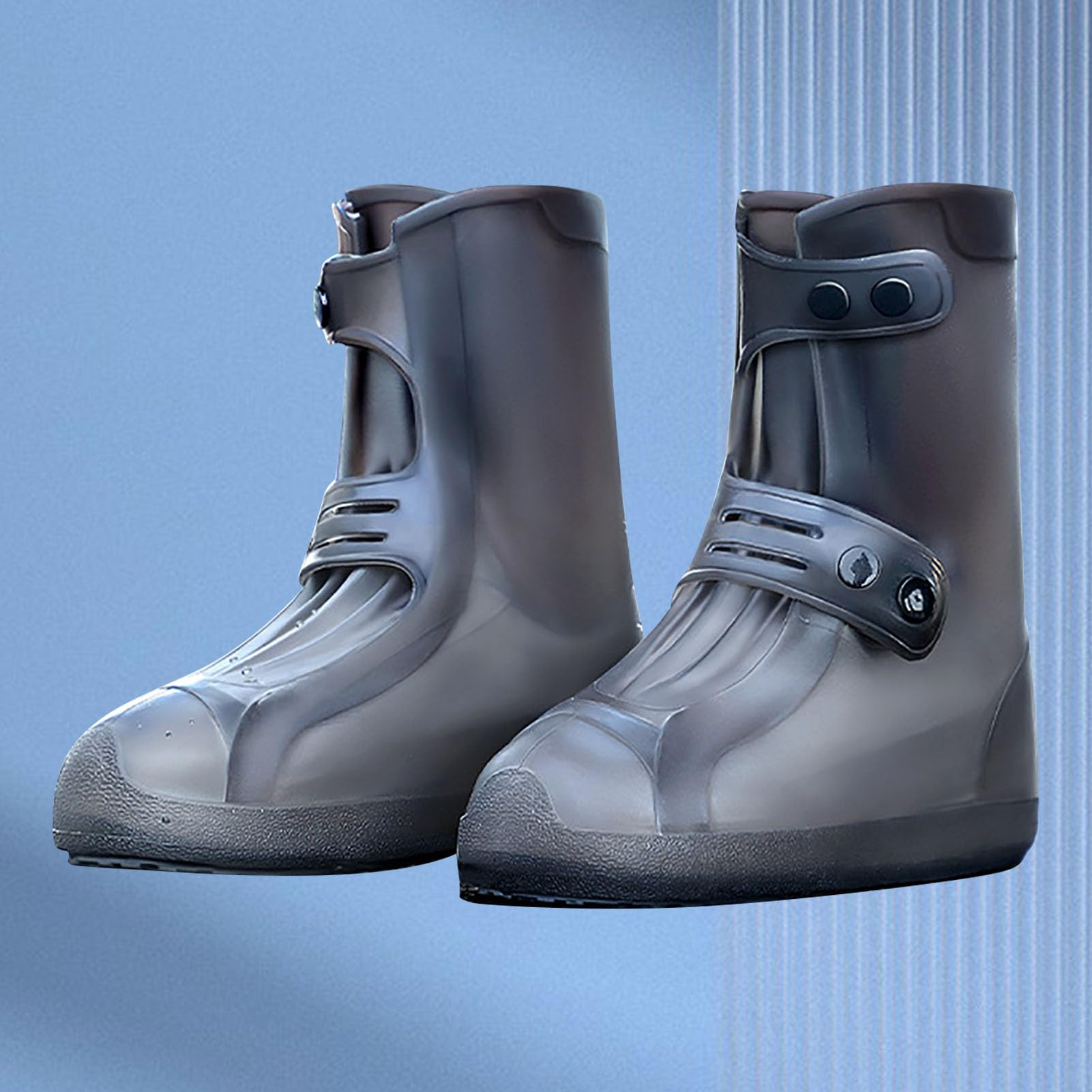 Cyrank Copriscarpe Riutilizzabili Impermeabili, Copriscarpe Antipioggia Stivali da Pioggia in Silicone Stivali da Pioggia Alti Addensati Uomini Adulti Donne Polpaccio Ampio Copriscarpe(XL （40-42）)