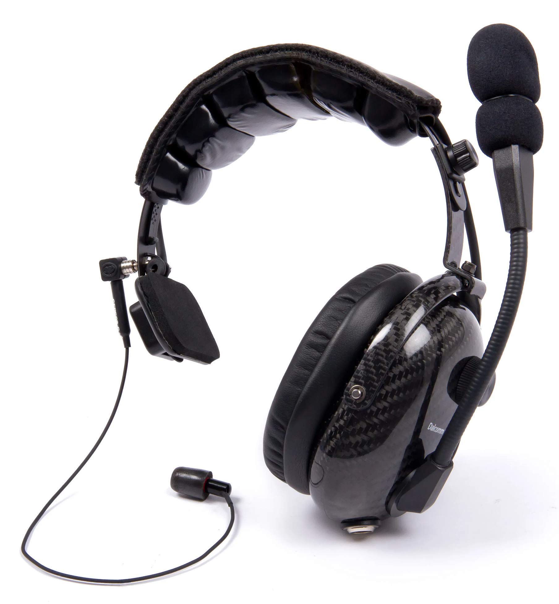 DALCOMM TECH Carbon Fiber J2-Dual Pro Video Headset for Camera Operators - Compatible with RTS, Clear-Com, Riedel, HME, Telex, Studio Technology- w/Accessories. for Handheld and Mounted Cameras