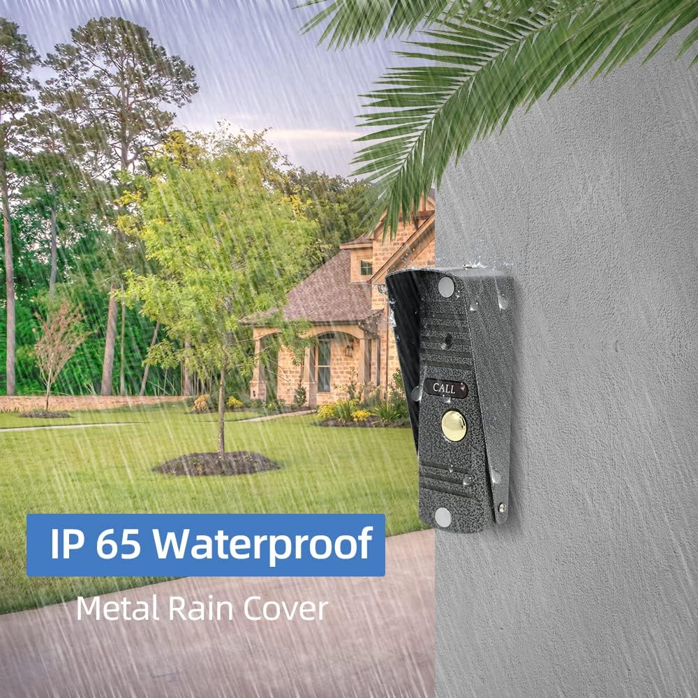 Outdoor call panel with IP65 weatherproof rating and metal rain cover
