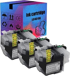 Cartuchos De Tinta De Reposição LC431XL, Multipack Preto E Tri-colorido, Compatível Para Brother DCP-J1050DW J1140DW MFC-J1010DW Impressoras 3 BK Pack