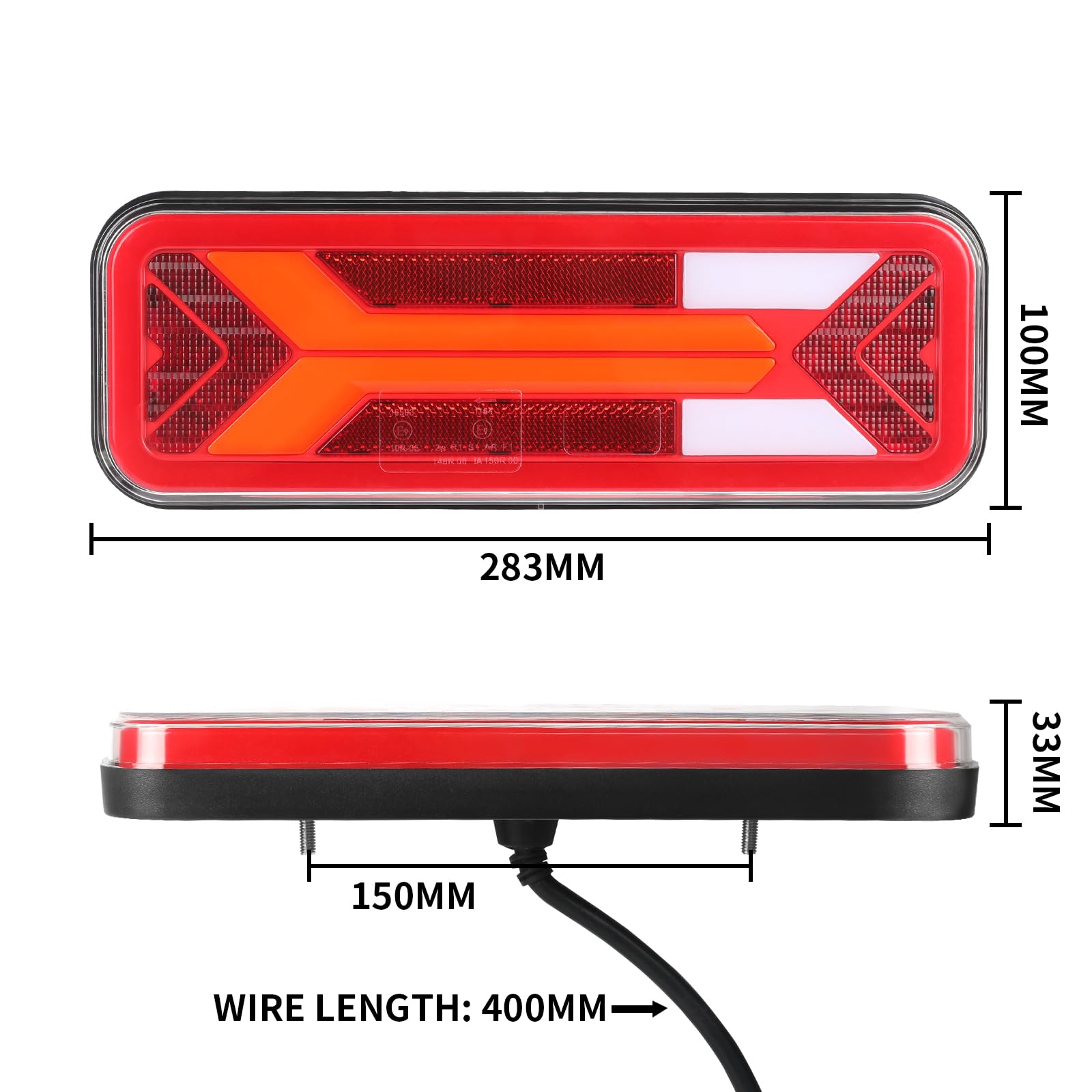 AOHEWEI 2 Stück Anhänger-Rücklichter, 12 V/24 V superhell wasserdicht Blinker Bremse Rückwärtsgang Nebelscheinwerfer Reflektorlampe für Anhänger, LKW, Wohnwagen, Van, Traktor