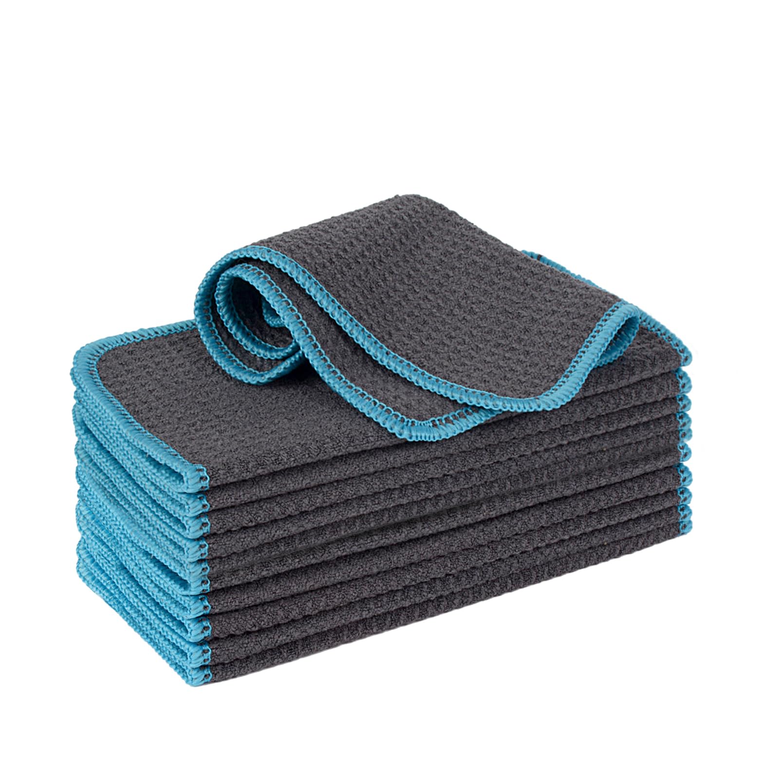 VIVOTE Microfibre Cloths Barista Cloth Waffle Cloth Washable Dishcloth for Kitchen Thick Household Cleaning Cloths Lint-Free 20 cm X 20 cm Pack of 12 โ image 1