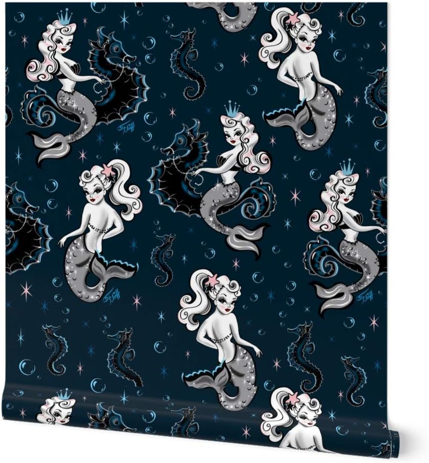 Limited Stock Spoonflower Peel and Stick Removable Wallpaper, Mermaid Mermaids Retro Mermaid Vintage Mermaid Seahorse Mermaid Print, Self-Adhesive Wallpaper 24in x 108in Roll Promo Discount Up To 70% Off Spoonflower Peel and Stick Removable Wallpaper, Mermaid Mermaids Retro Mermaid Vintage Mermaid Seahorse Mermaid Print, Self-Adhesive Wallpaper 24in x 108in Roll