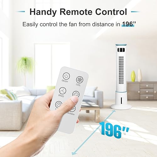 Miniatura 8 de Simple Deluxe Mist Tower Ventilador, 12 velocidades y 3 modos de configuración, ventilador de pie, ventilador de enfriamiento de cierre de