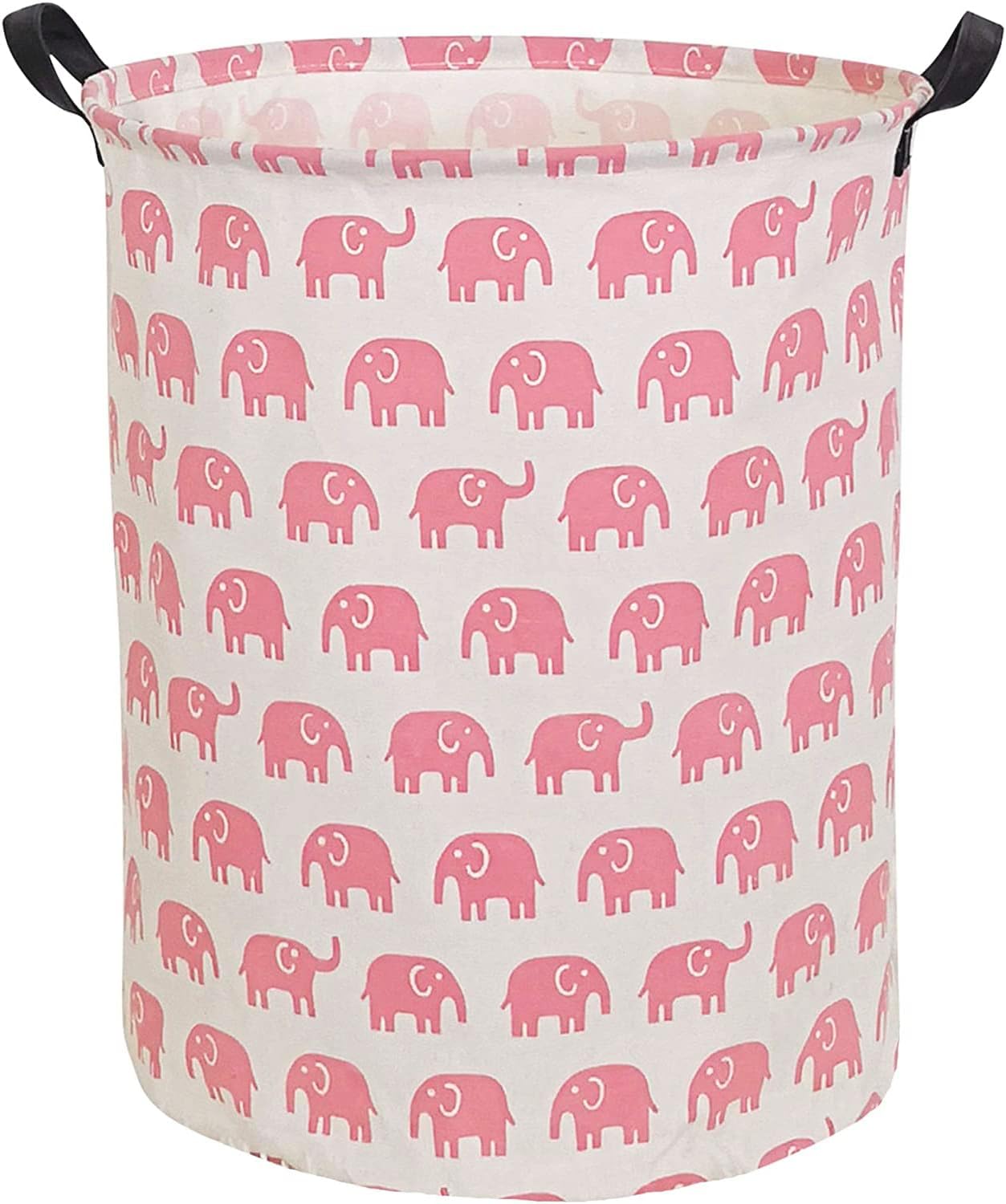 HIYAGON Pink Girls Laundry Basket Baby Elephant Hamper for Nursery Girl Cute Toy Storage Bin for Kids Pink Elephant Room Decor(Pink Elephant) : Baby