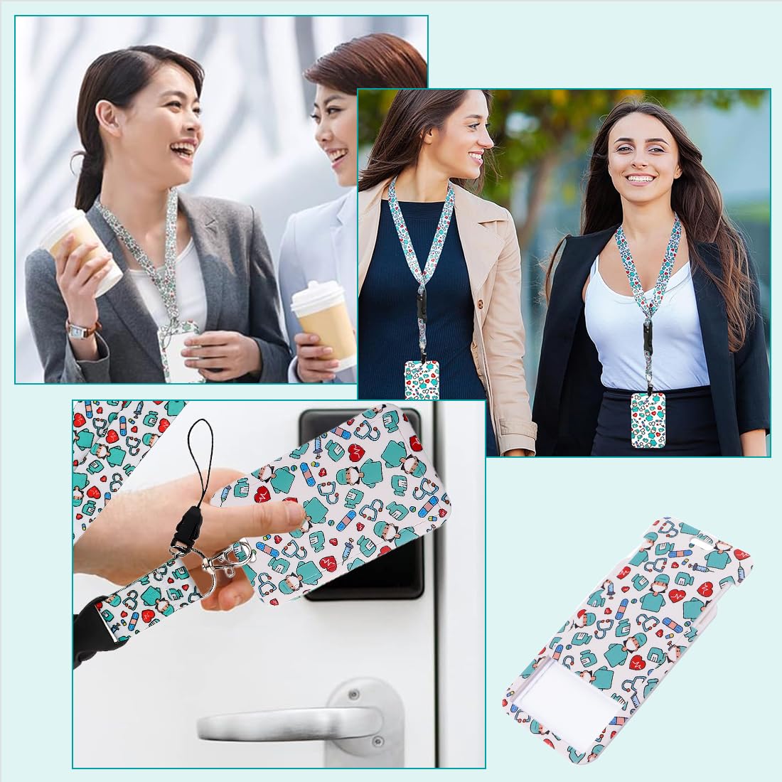 VULKIT Porta Badge Identificativo Con Cordino Per Donna E Uomo Porta