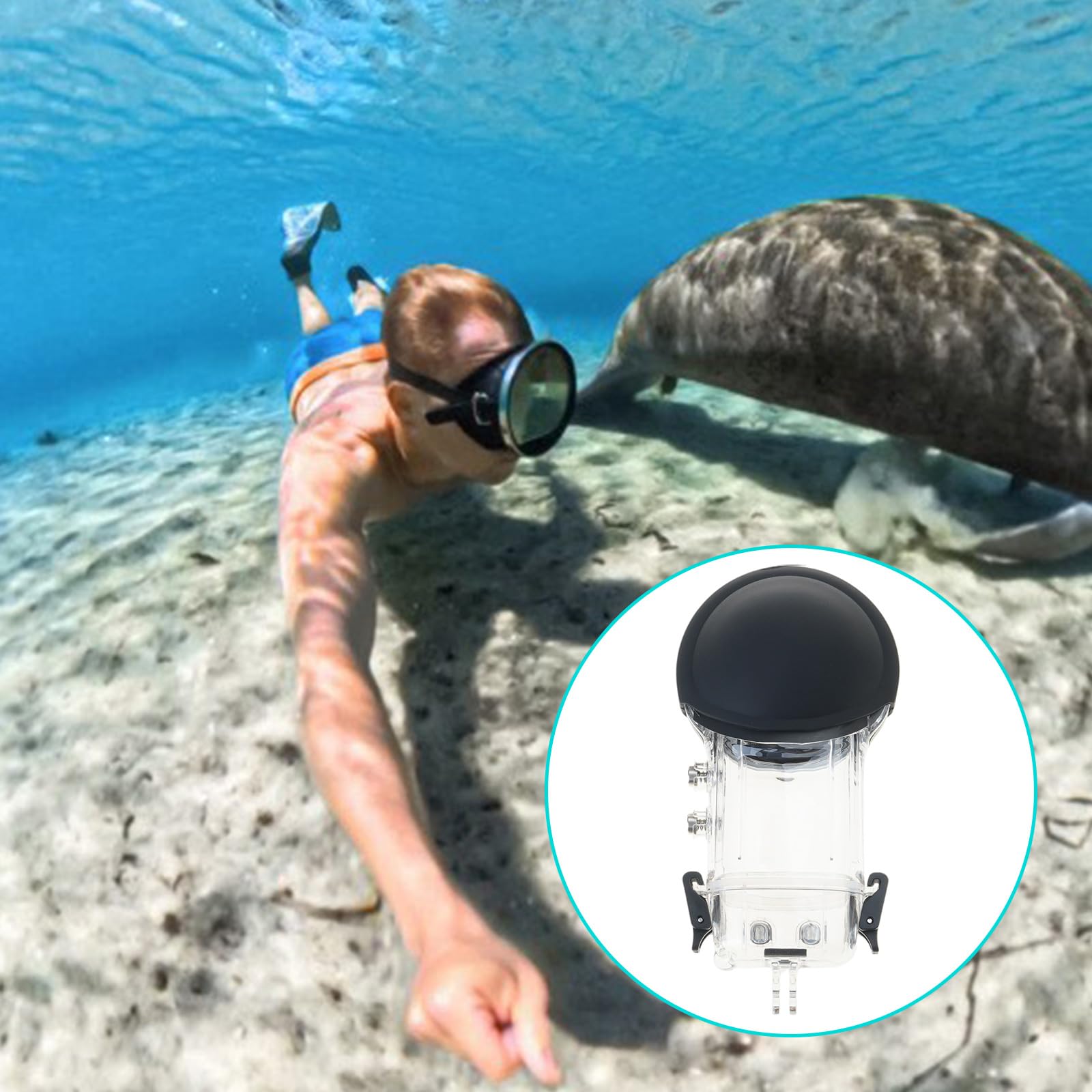 Boîtier de caméra résistant aux rayures et aux chocs 50 m avec lentille de protection sous-marine haute résistance