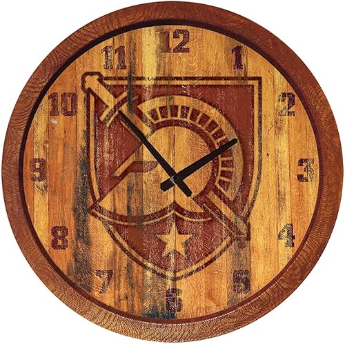 Miniatura 460 de The Fan-Brand NCAA Oklahoma Sooners: Faux Barrel Top Wall Clock Sports Team Bar Sign Décor - Home Man Cave, Party Decoration - Made On Demand