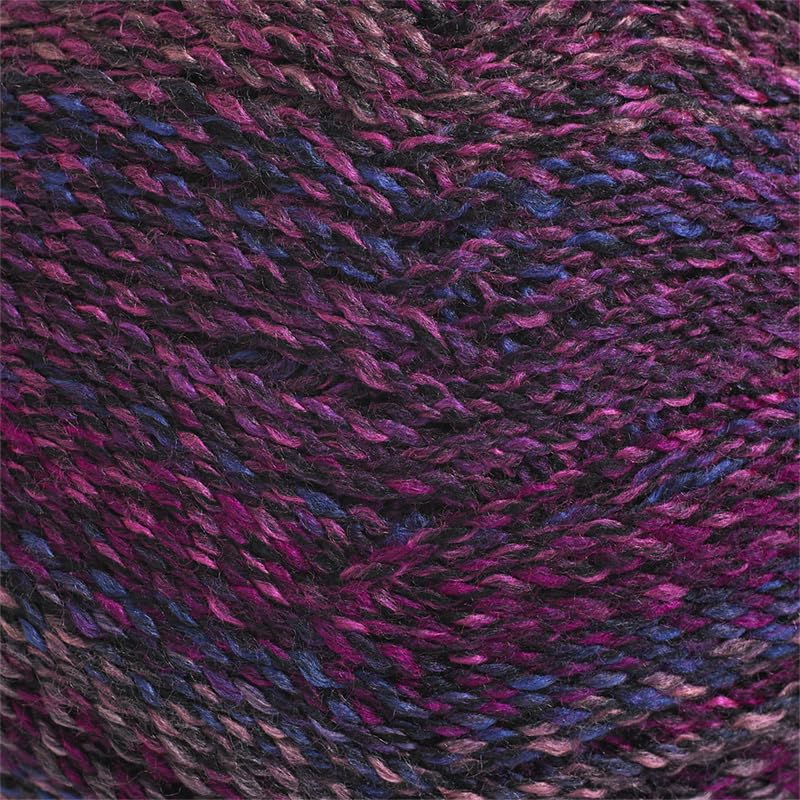 James C Brett Marble Chunky Yarn – 200g Ball of Supersoft Acrylic Knitting & Crochet Wool – Create Fast, Cosy Garments with a Beautiful Marbled Effect (Purple Bramble Jelly)