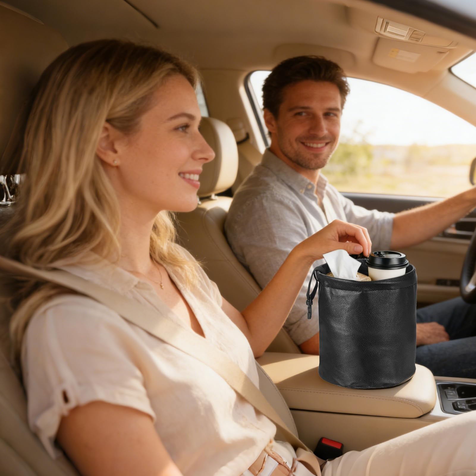 Generico Cestino Rifiuti Auto Auto Per Rifiuti Da 3.4 Litri | Organizzatore per Ombrelli Auto Per Sedan Camper Truck Autisti Pendolari Scuola Viaggi Lunghi Vacanze Campeggio Eventi
