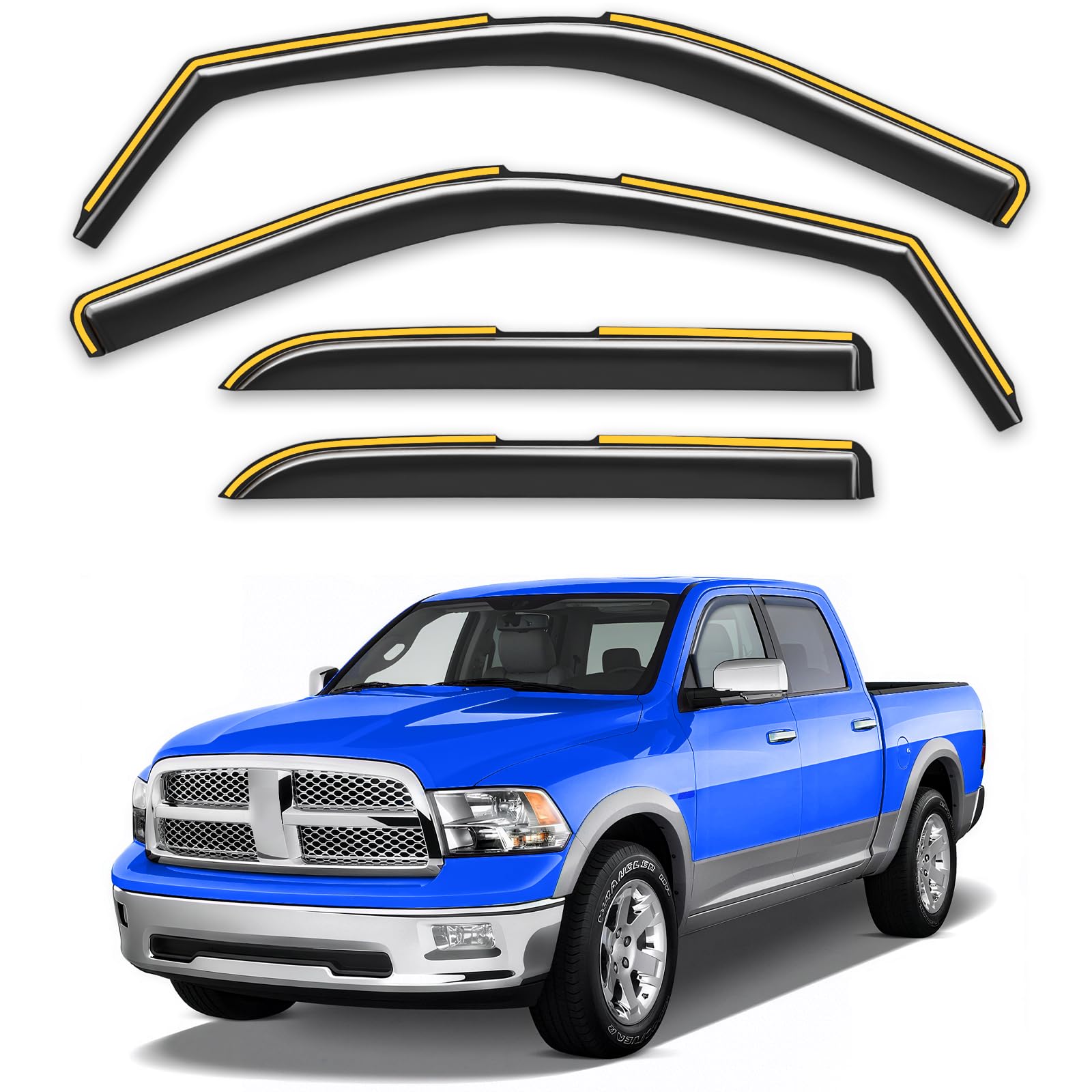 Breejoy In-Channel Rain Guards for Dodge Ram