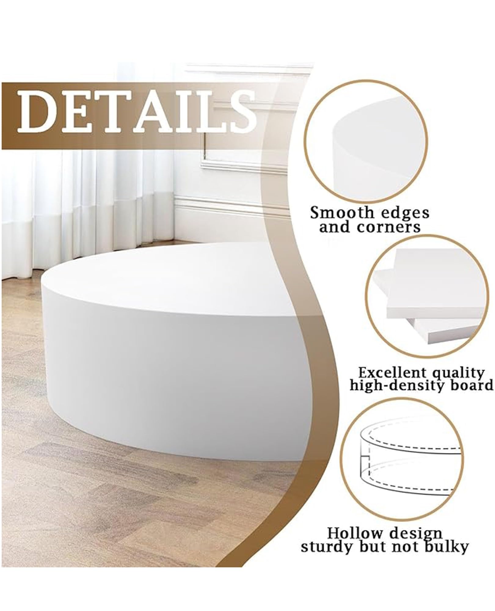 Black Round Cylinder Pedestal Stand for Wedding Dress Display Figure Display Base for Bag Shoe Food Cosmetics Dressing Room Decor(Black,40x100cm)