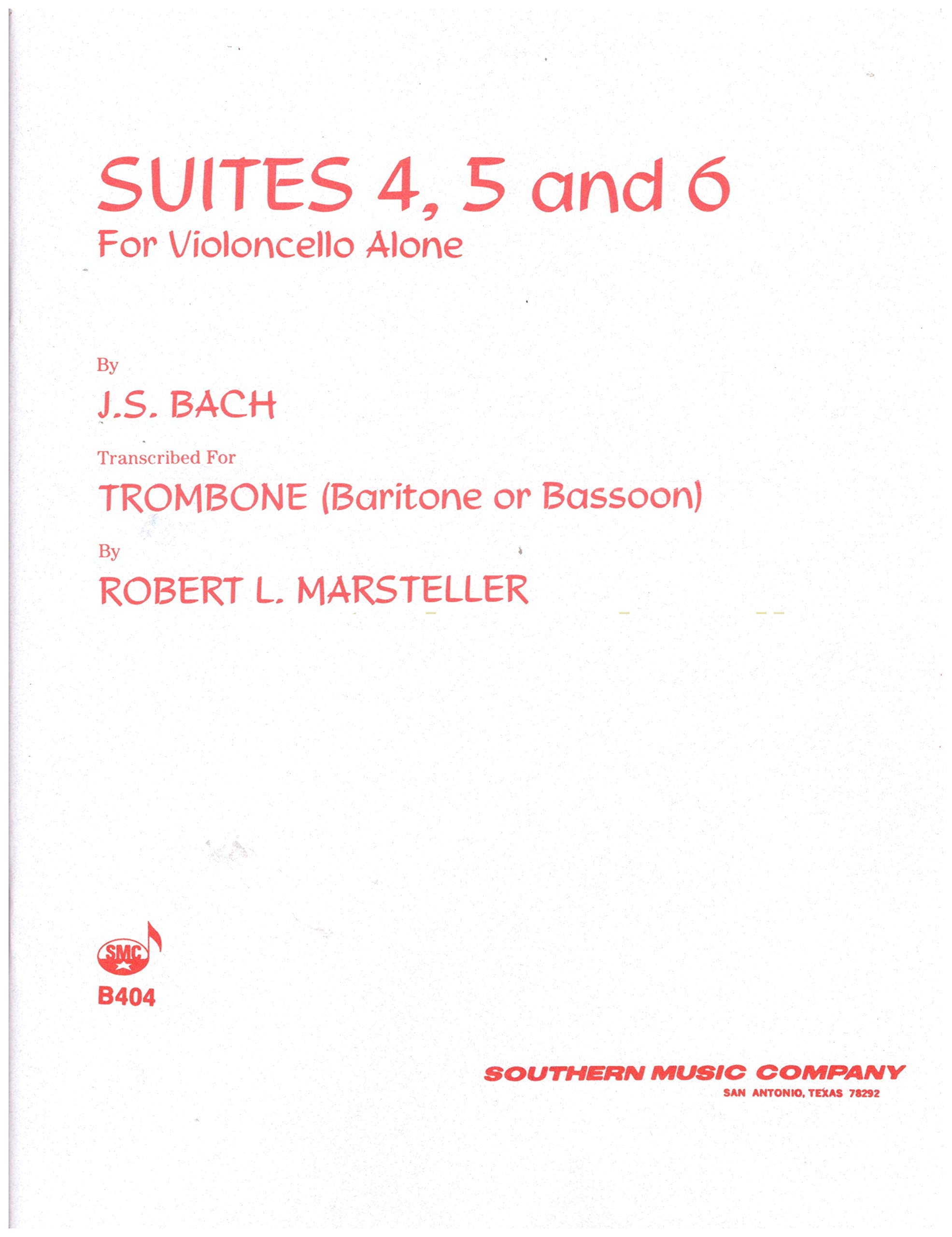 Suites 4-6 pour trombone par Bach partitions de musique classique