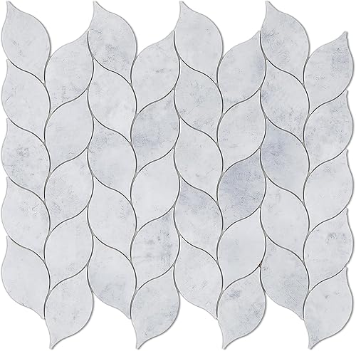 Miniatura 8 de 10 piezas hexagonales de PVC para despegar y pegar, mosaicos autoadhesivos de metal con borde biselado sin costuras para salpicaduras de cocina,