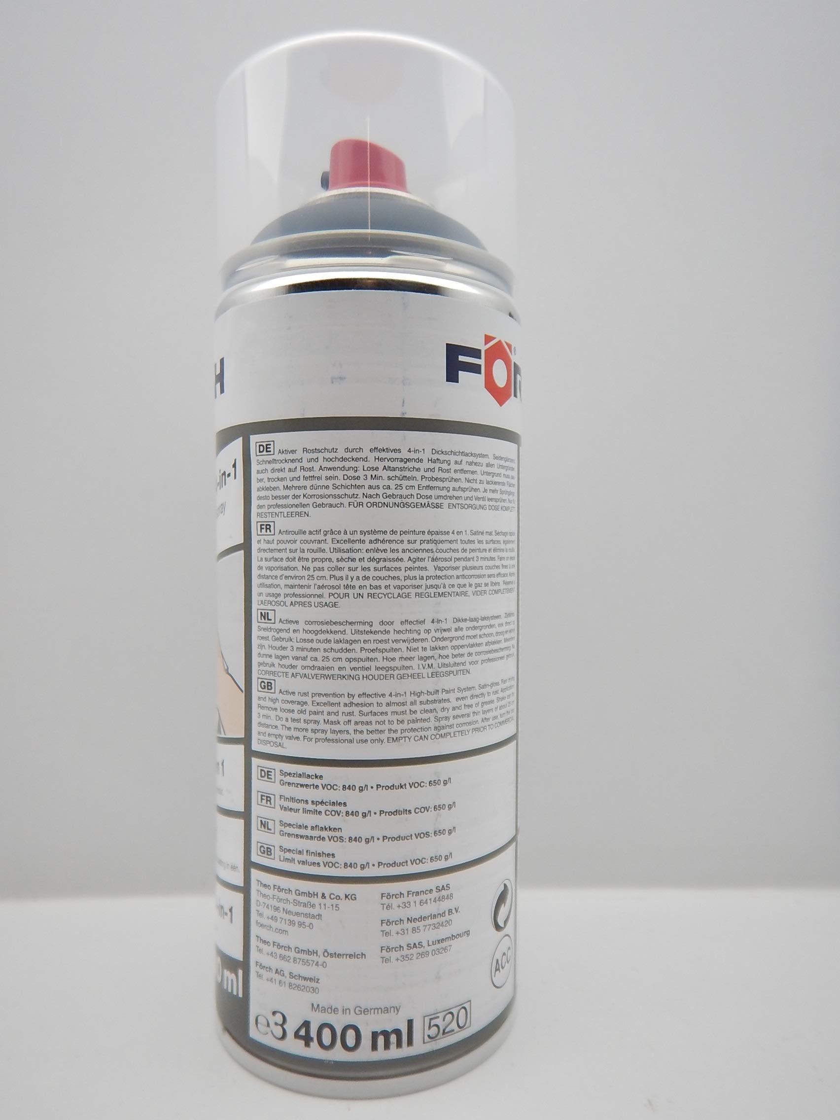 FORCH 4 in 1 RAL 7016 ANTHRAZITGRAU GRAU DICKSCHICHTLACK Lack Spray SPRAYDOSE 400ML (6)
