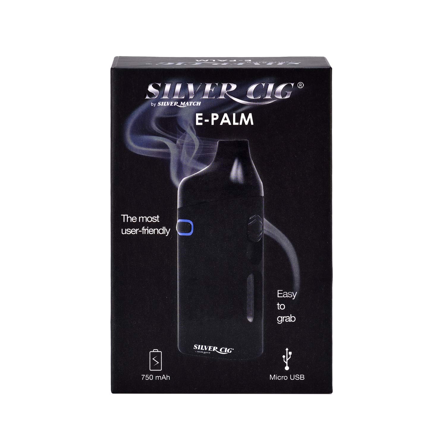 e cigarette e-palm silvercig noire
