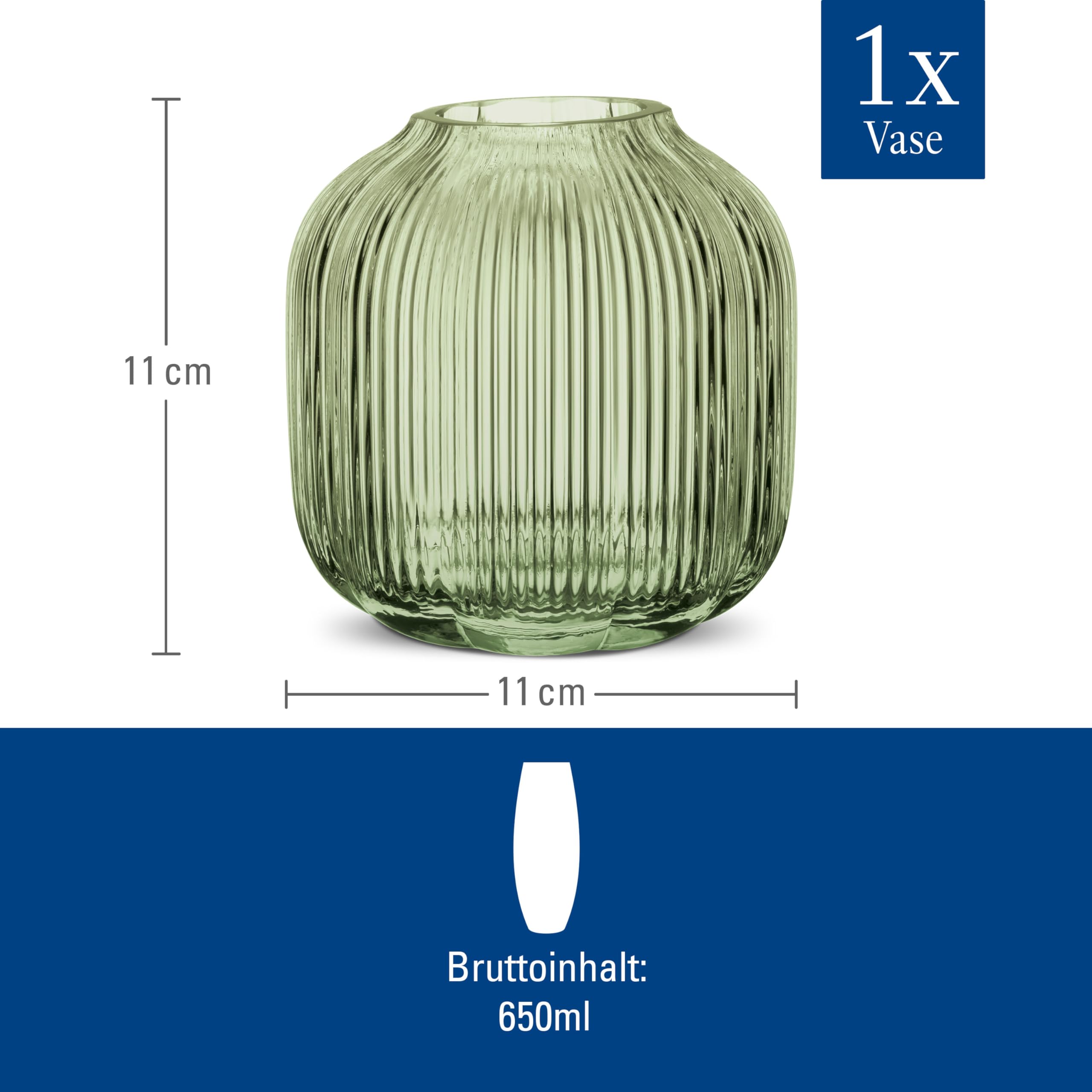 Villeroy & Boch Fleur Vert Vase 11 cm Green, Dishwasher Safe
