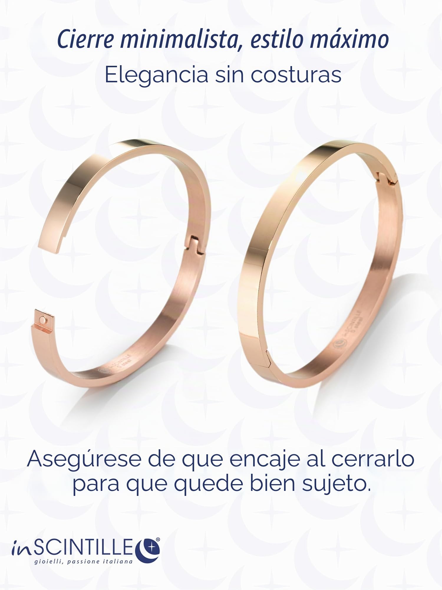 inSCINTILLE Bangle Pulsera Rígida de Acero Inoxidable para Mujer con Caja de Regalo Incluida