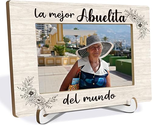 Marco de fotos de 4 x 6 pulgadas, La Mejor Abuelita Del Mundo, regalos para la mejor abuela española, abuela, abuela, marcos de fotos para