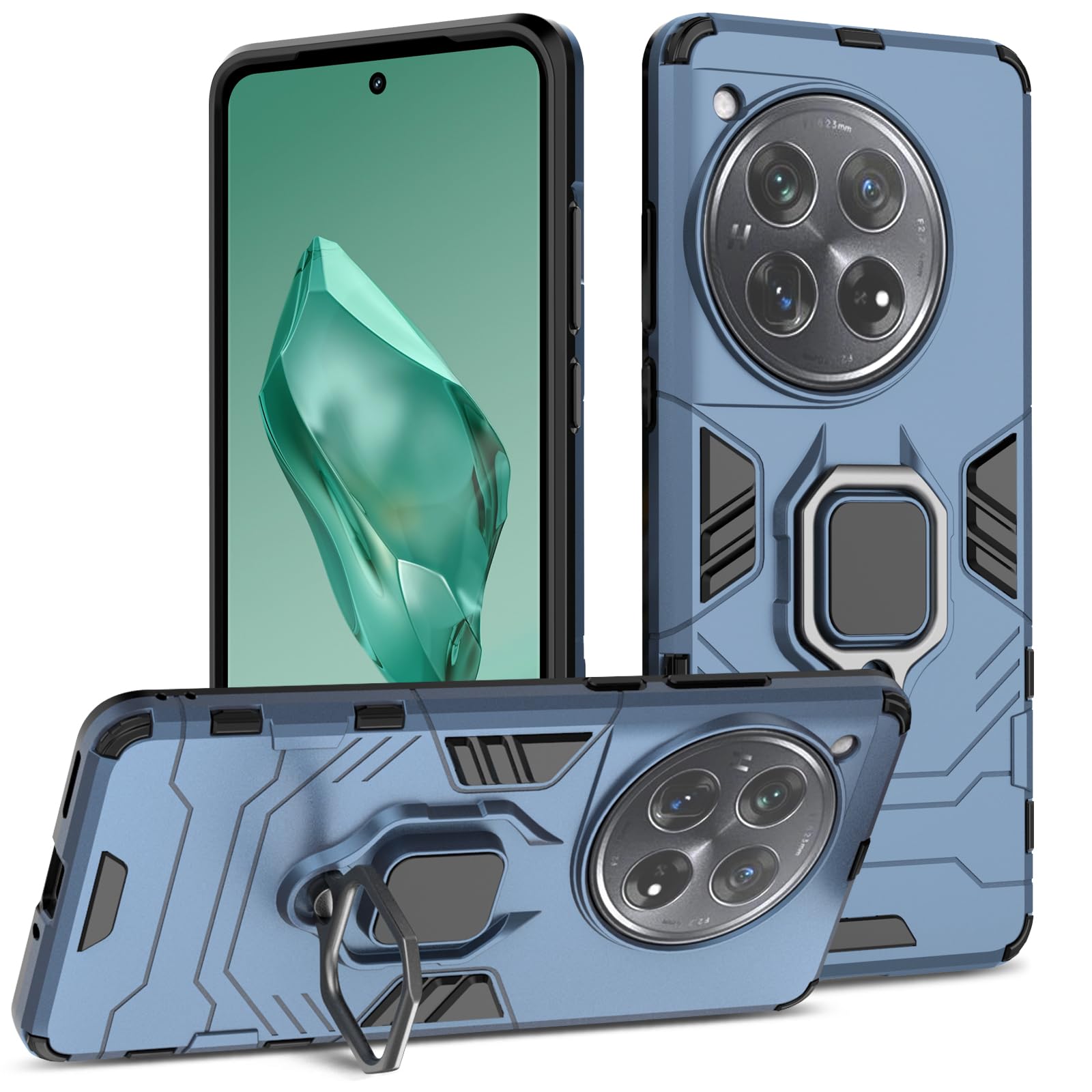 Funda para Samsung Galaxy A13 4G con Cristal Templado Protector Pantalla, Carcasa Antigolpes con Soporte anular metálico, Case Protectora de Grado Militar, Negro — view 233