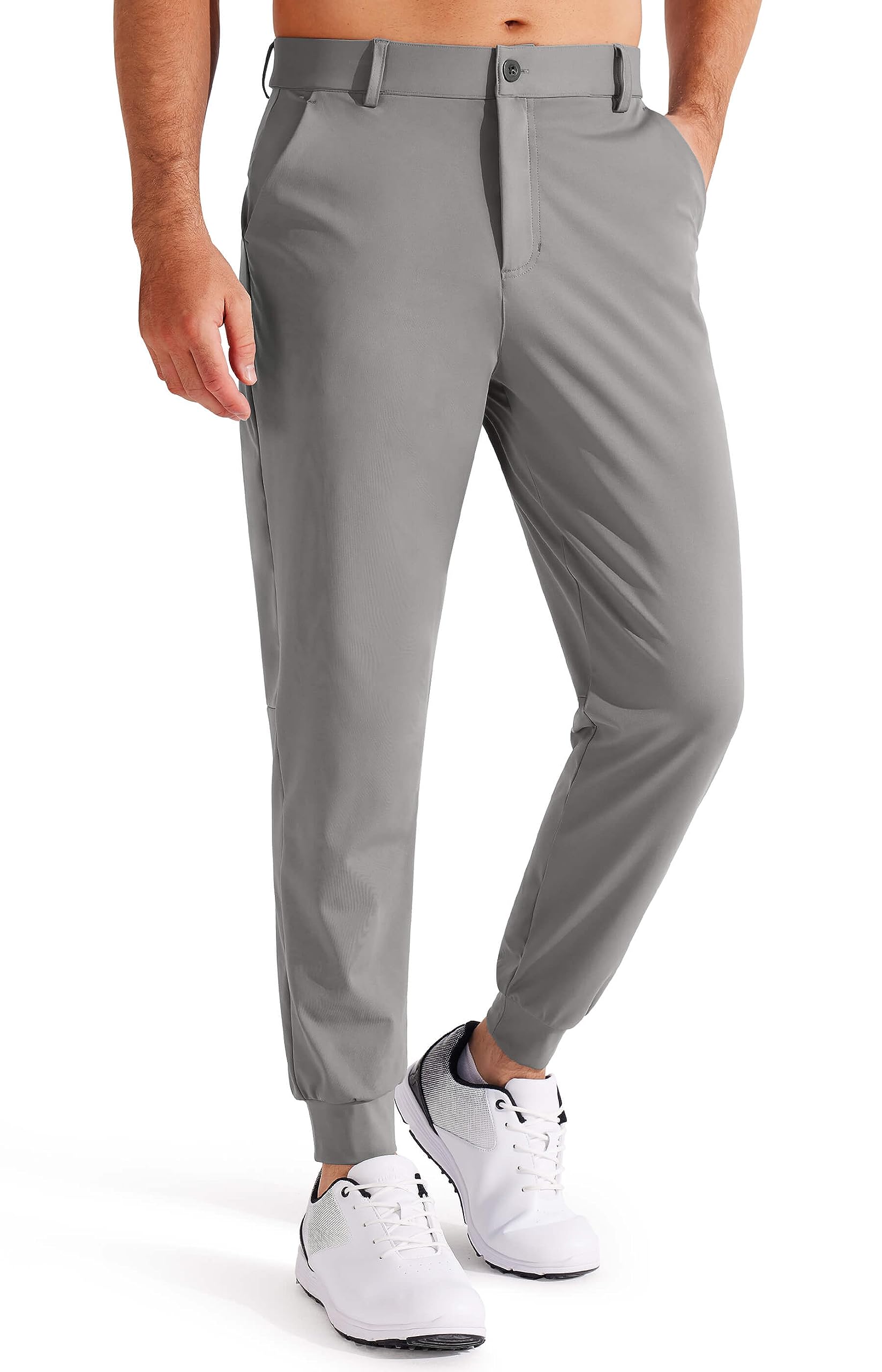 Libin Men's Golf Trousers Stretch Slim Fit Jogging Trousers Sports Suit Long Trousers Jogger Fabric Trousers with Pockets