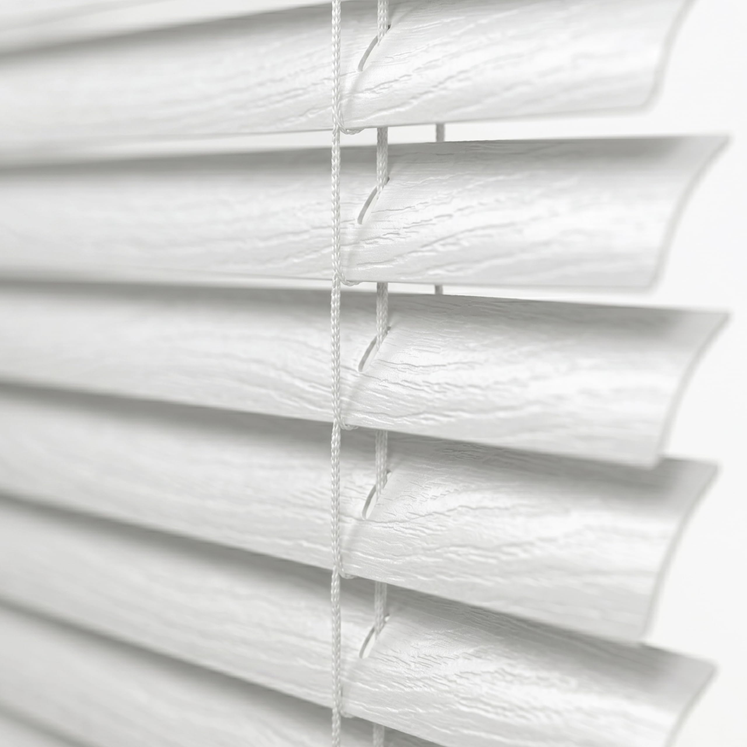 Funky Gadgets PVC Venetian Blinds 25mm Embossed Slats Window Blinds Easy Fit PVC Shutters Trimmable Child Safe Fittings Blinds for Home Office Kitchen Blind (White, 135W x 213H cm)