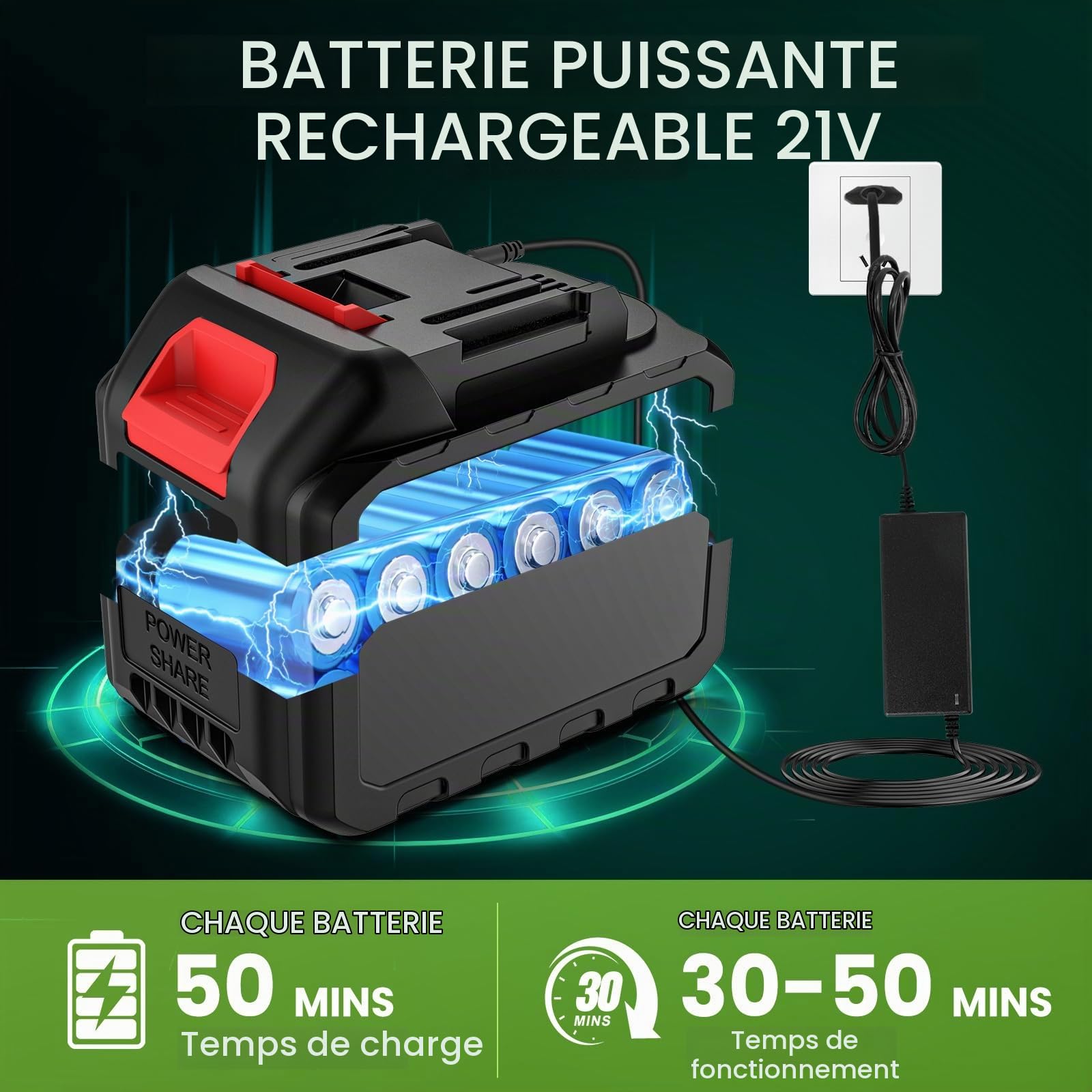 Tronçonneuse à Batterie 16 Pouces, Tronçonneuse Électrique Sans Fil 2200W avec Moteur Brushless, 2 x 4.0Ah, Système de Double Protection, Lubrification Automatique, Écran LED pour Élagage et Jardinage