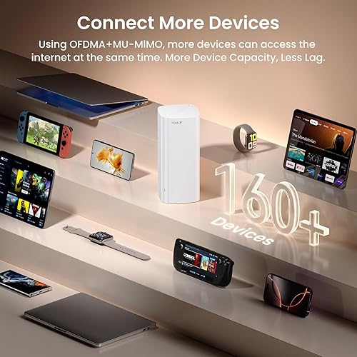 Miniatura 7 de Tenda Sistema WiFi de malla WiFi 7 BE5100  Cobertura de doble banda para todo el hogar (6.600 pies cuadrados), 1 x 2.5G + 2 puertos Gigabit de 1G,