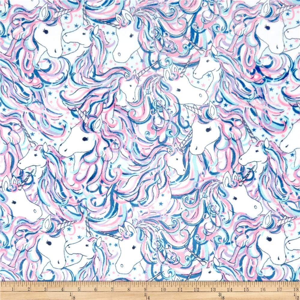 Shannon Studio Minky Cuddle Be A Unicorn Fuchsia, Fabric by the Yard