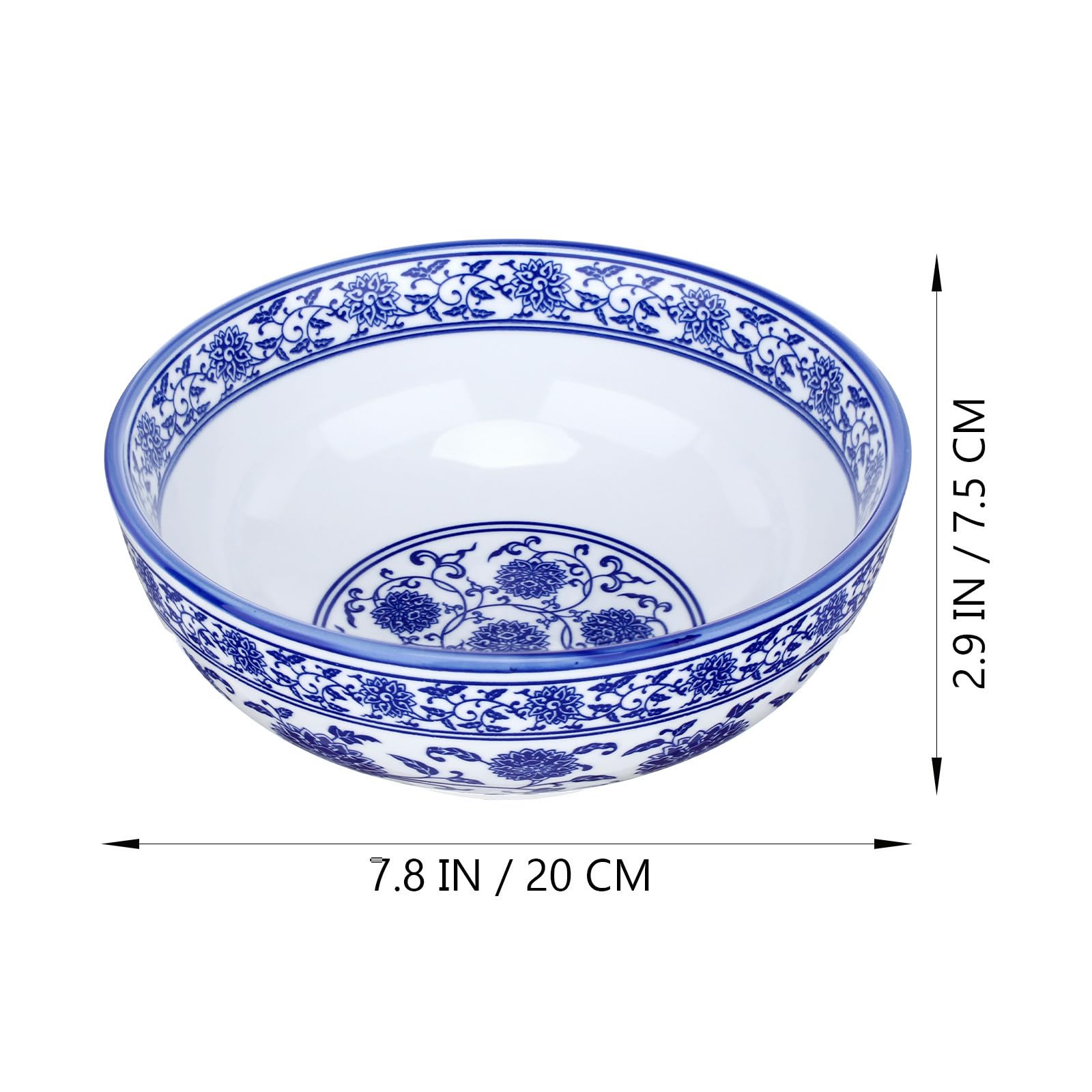 Cuenco de Cerámica Azul y Blanco Estilo Chino para Sopa y Noodles, Tazón Resistente para Uso en Casa y Buffets, Diseño Tradicional y Funcional