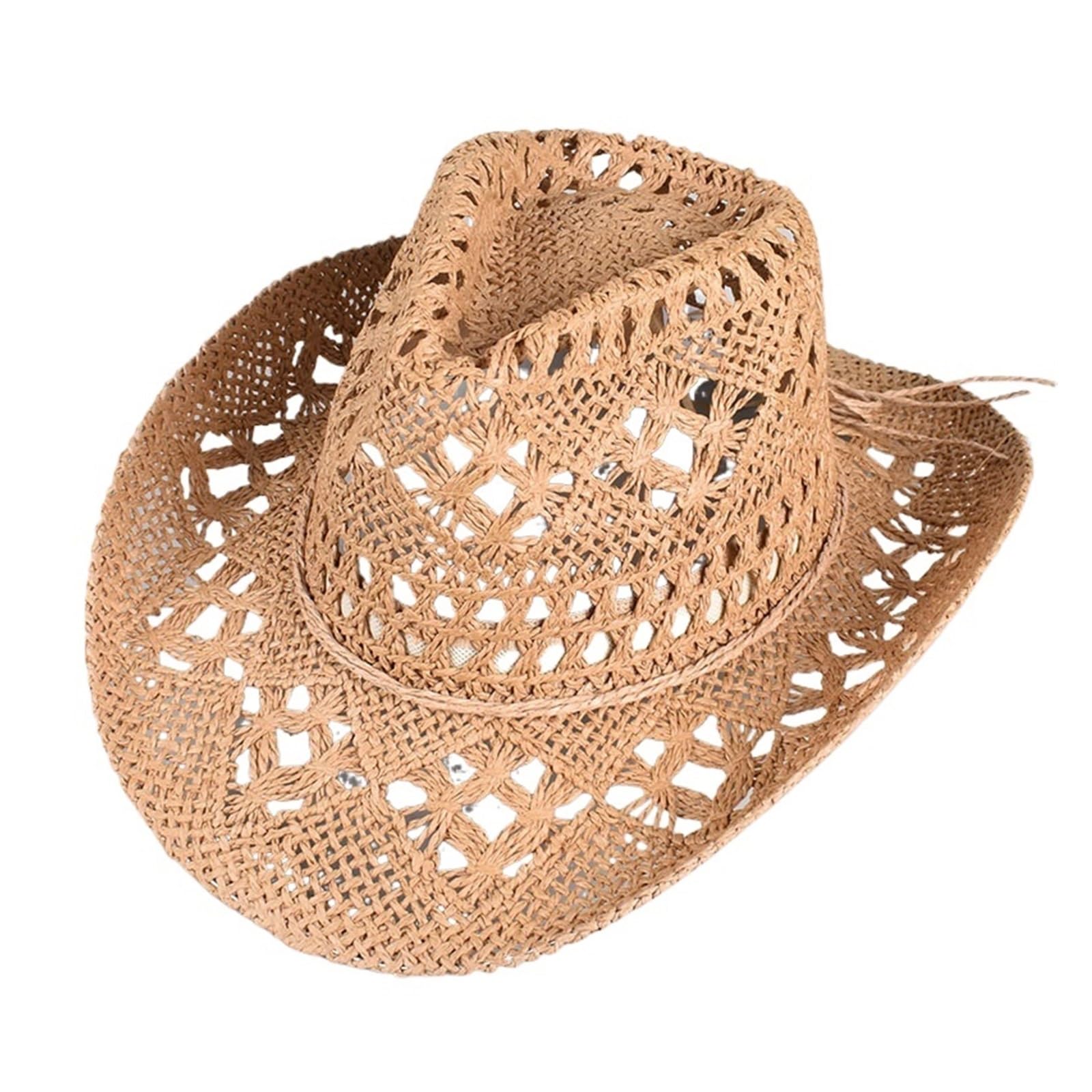 Sombrero Cowboy Sombrero de vaquero for mujer y hombre, gorra playa, sombrero, paja, vintage Retro
