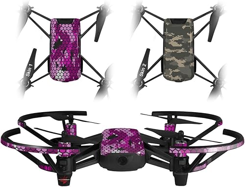 Skin Decal Wrap 2 Pack para DJI Ryze Tello Drone HEX Mesh Camo 01 Dron Rosa No Incluido