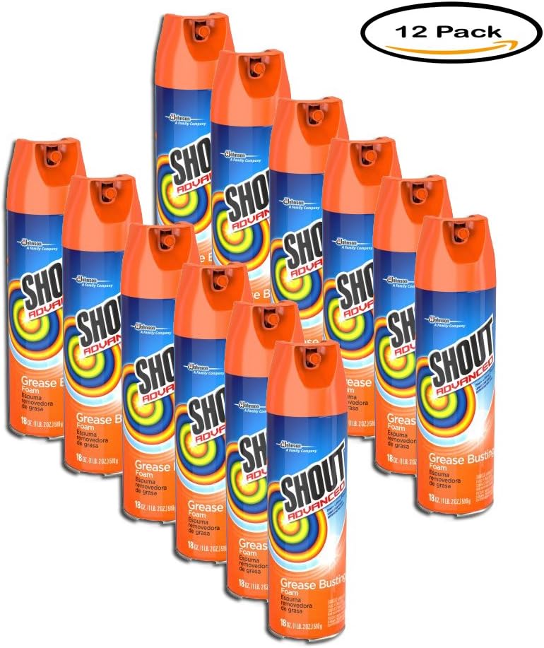 Pack of 12 - Shout Advance Stain Remover Aerosol, 18oz, Red