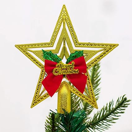 Ascension 1 Pcs Christmas Tree Hanging Tree Top Star for Christmas Ornaments Tree Top Xmas Tree Hangings Ornaments for Christmas Decoration Items for Home Decoration Christmas Party (1)