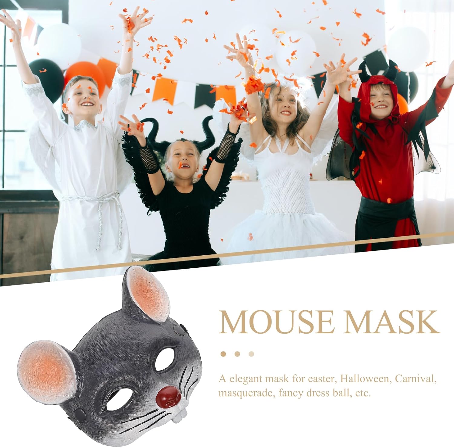 ABOOFAN 3PCS Rat Head Masks Rat Masks Animal Face Masks 3D Mouse Mask for Halloween Easter Costume Party Cosplay Props