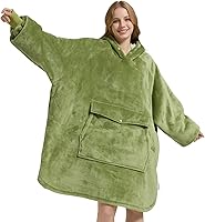 Vista 32 de Krifey - Sudadera de manta de vestir para mujeres y hombres, sudadera con capucha de manta grande de forro polar sherpa de gran