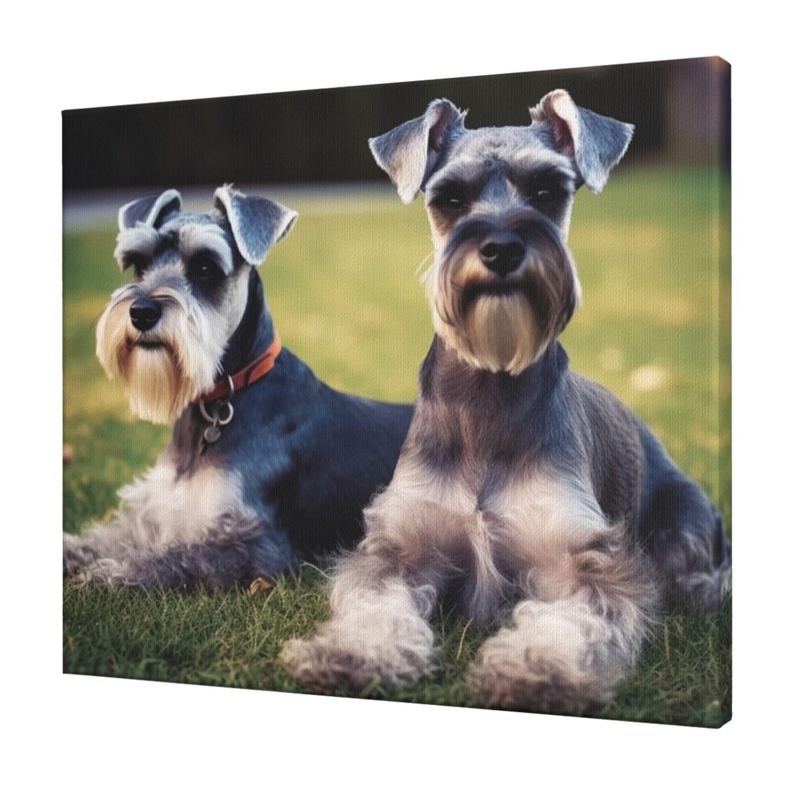 FodPand Adult Schnauzer Dogs Canvas Wall Art for Living Room Wall Decor 20"x24" Modern Artwork Painting Pictures Hanging Canvas Prints Aesthetic Wall Art for Bedroom Bathroom Office Wallart Decor