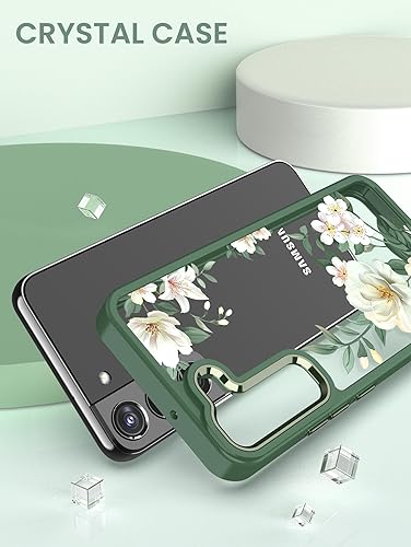 Miniatura 5 de Dretal Funda para Samsung Galaxy S22 5G floral, de grado militar, probada contra caídas, parte trasera dura y borde suave, funda protectora de