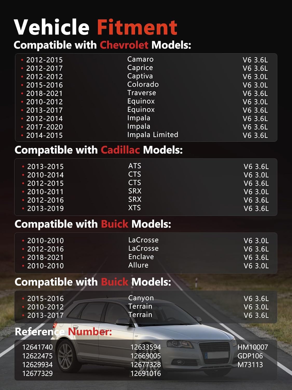 HYR 12691016 High Pressure Fuel Pump Fit for Chevrolet Equinox 10-17, Traverse 18-21, Impala, Camaro, Colorado, GMC Terrain, Canyon, Buick Enclave, LaCrosse, Cadillac SRX, 3.0L 3.6L, Replace# GDP106