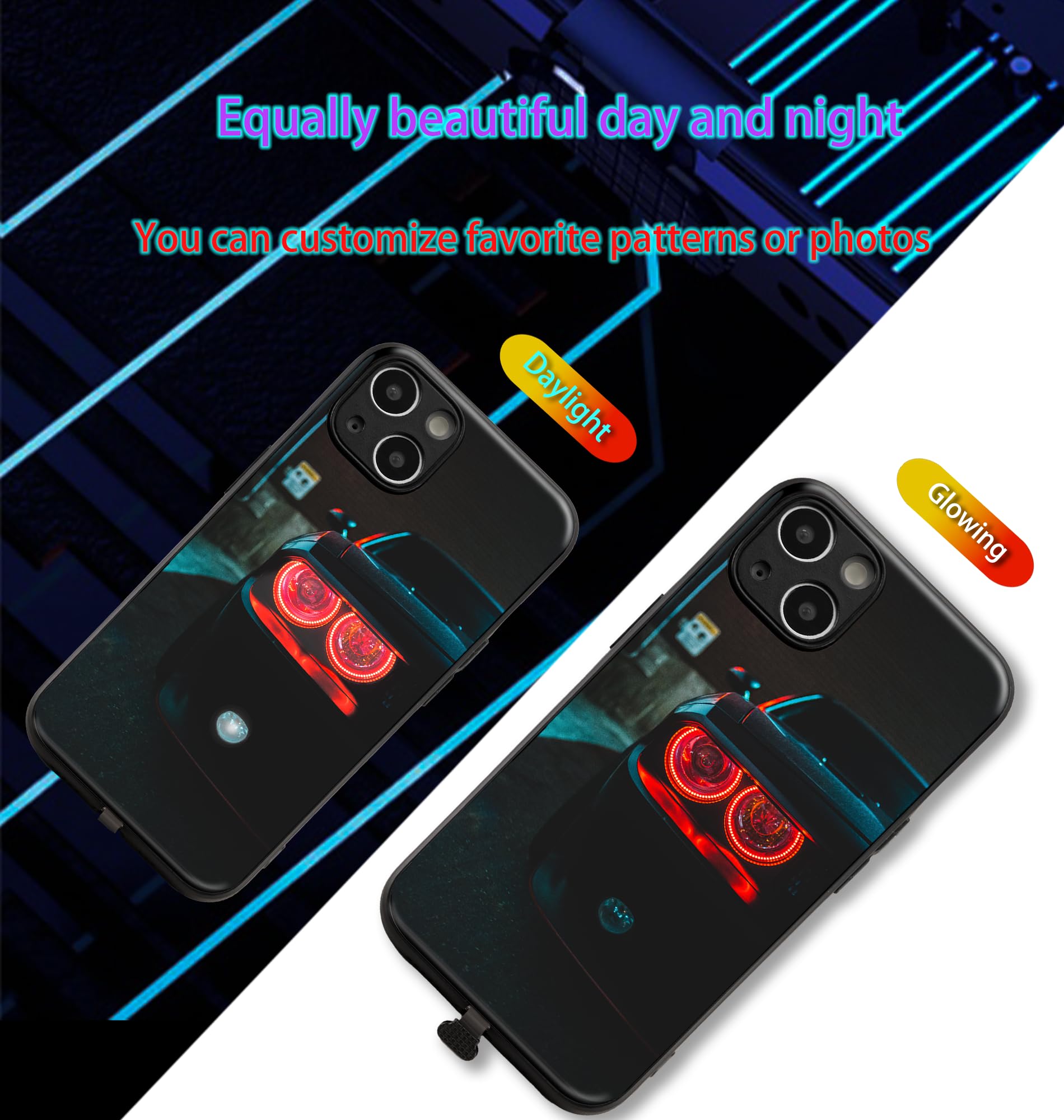 Amazon.co.jp: カスタマイズ可能 LED 光るスマホケース iPhone 16 Pro