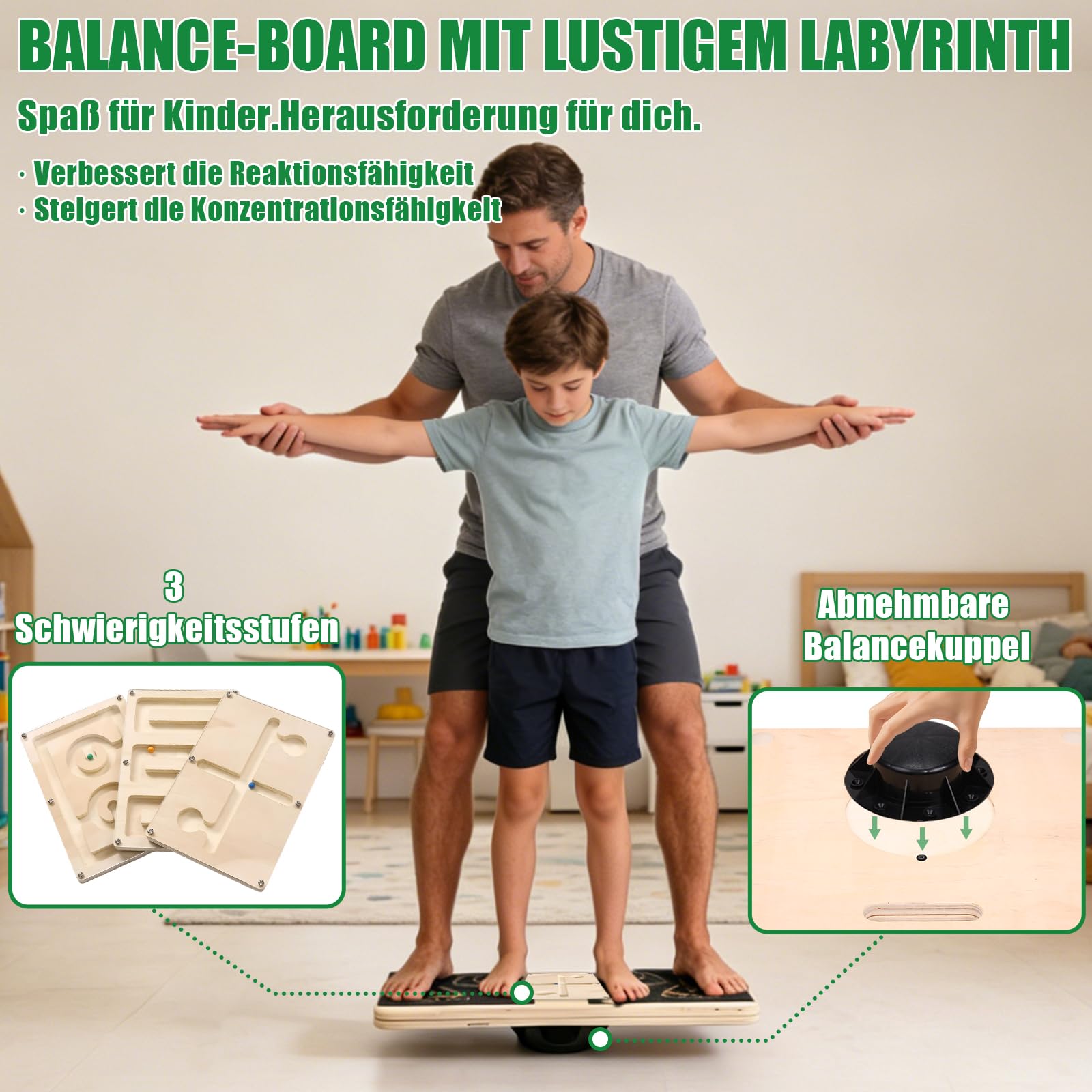 2 in 1 Wadendehner Balance Board mit 12 Winkeln 18°-53° Verbreitet