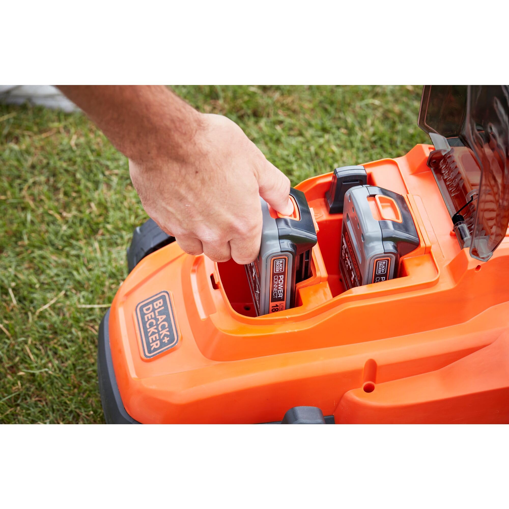 BLACK+DECKER Batterie 18 V Li-ION 2,0 Ah pour Les Travaux de Bricolage & BDC1A-QW Chargeur Rapide 1 Ah-pour Batteries 14.4 V - 18 V, Orange sans Batterie