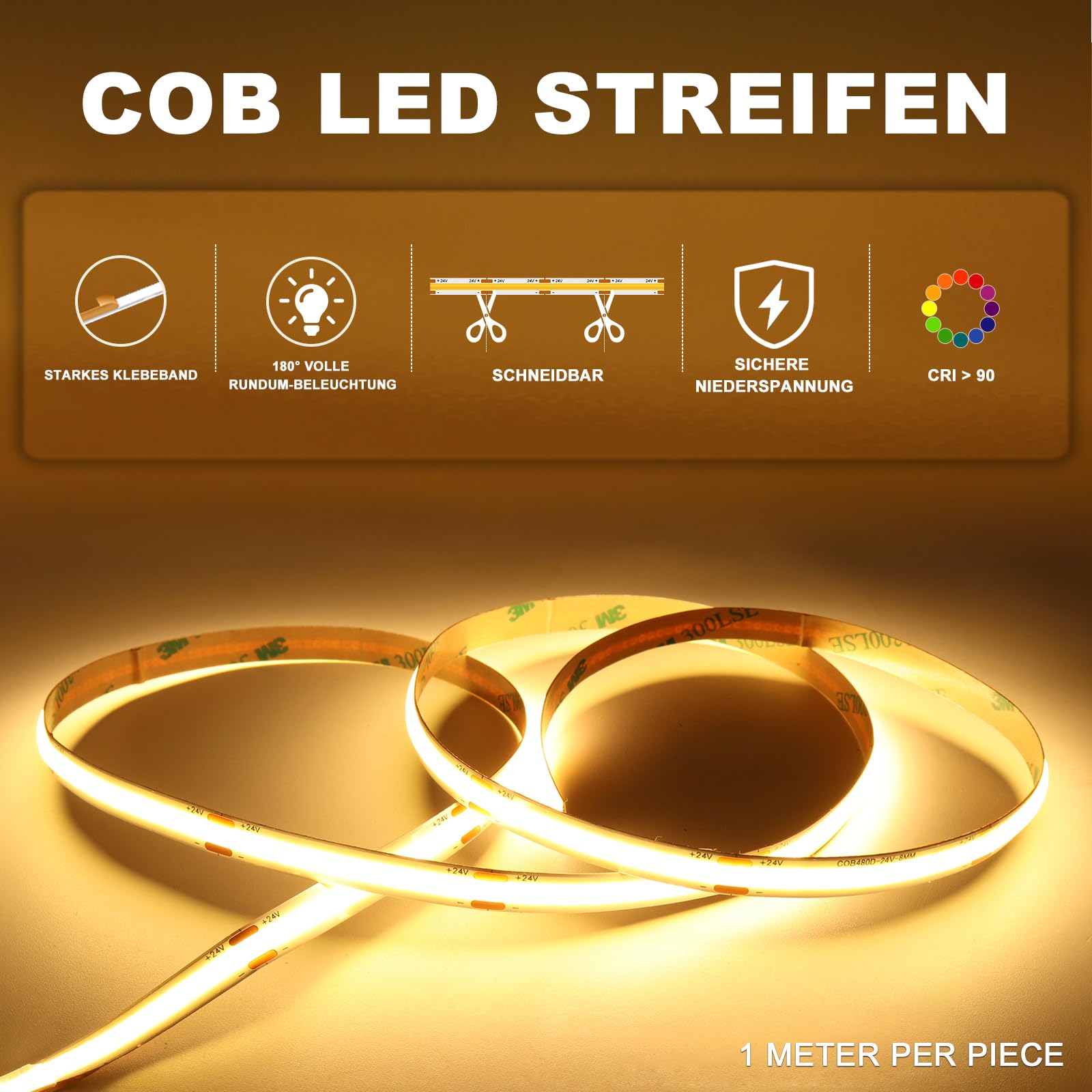 Éclairage d’escalier Intelligent LED, 12 marches, détecteur de Mouvement PIR, kit LED COB 3000K, éclairage Automatique pour escalier intérieur
