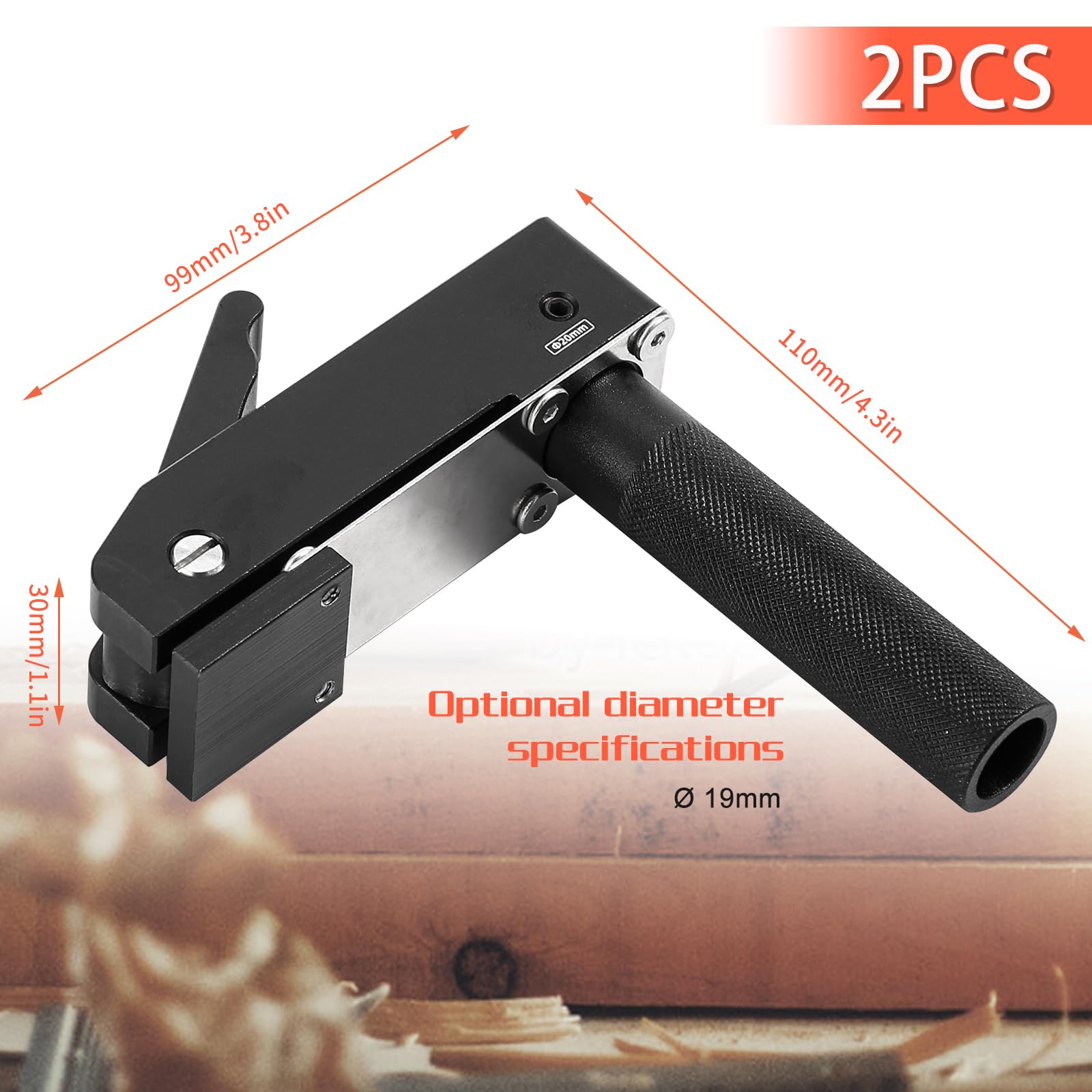 Pince de maintien rapide de bureau - 20 mm - Pince fixe - Réglable - Pour trou de chien de l'établi - Pour sculpter, meuler, fraiser (2, 19 mm)