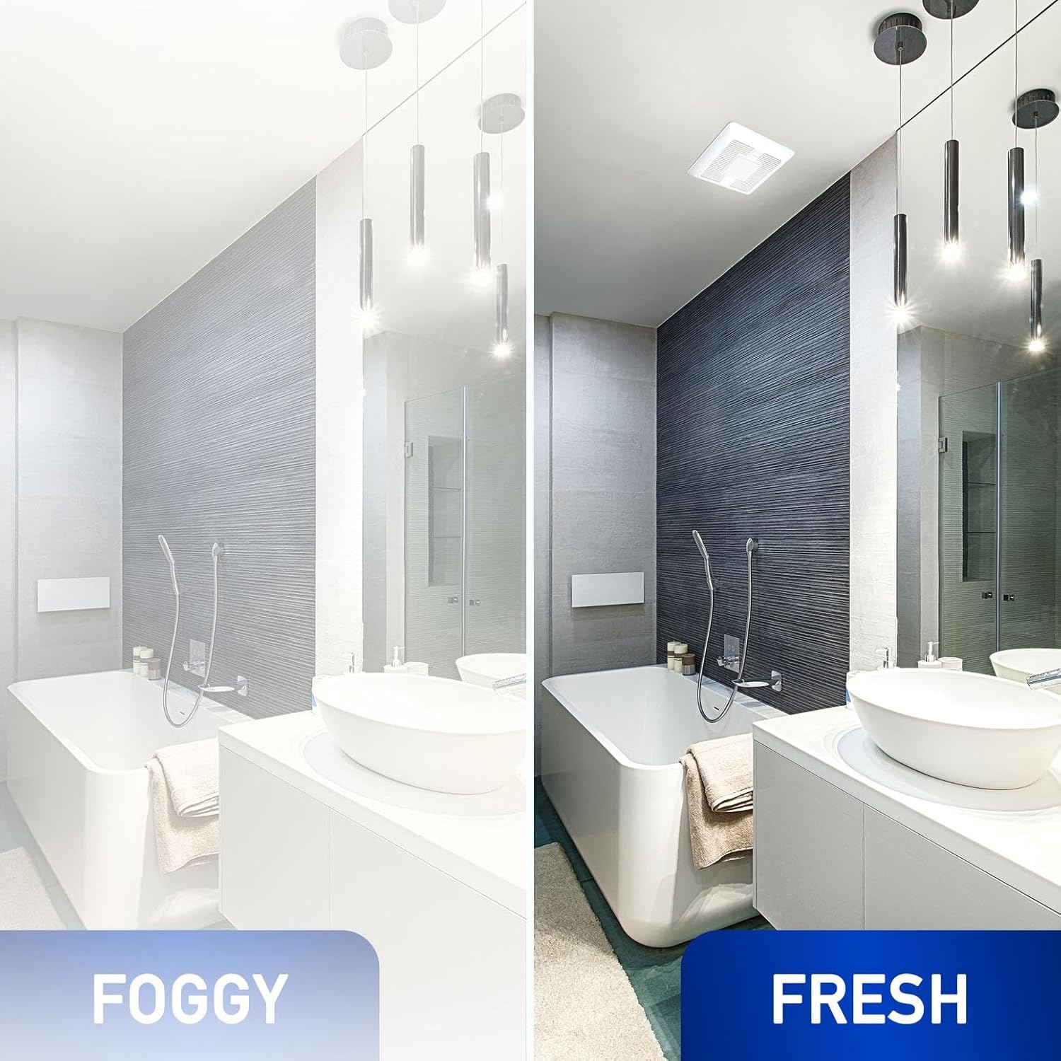 Panasonic WhisperValue Ceiling/Wall Mount Dual Speed Bathroom Exhaust Fan with LED Light, 30 to 100 CFM, FV-0810VSSL1