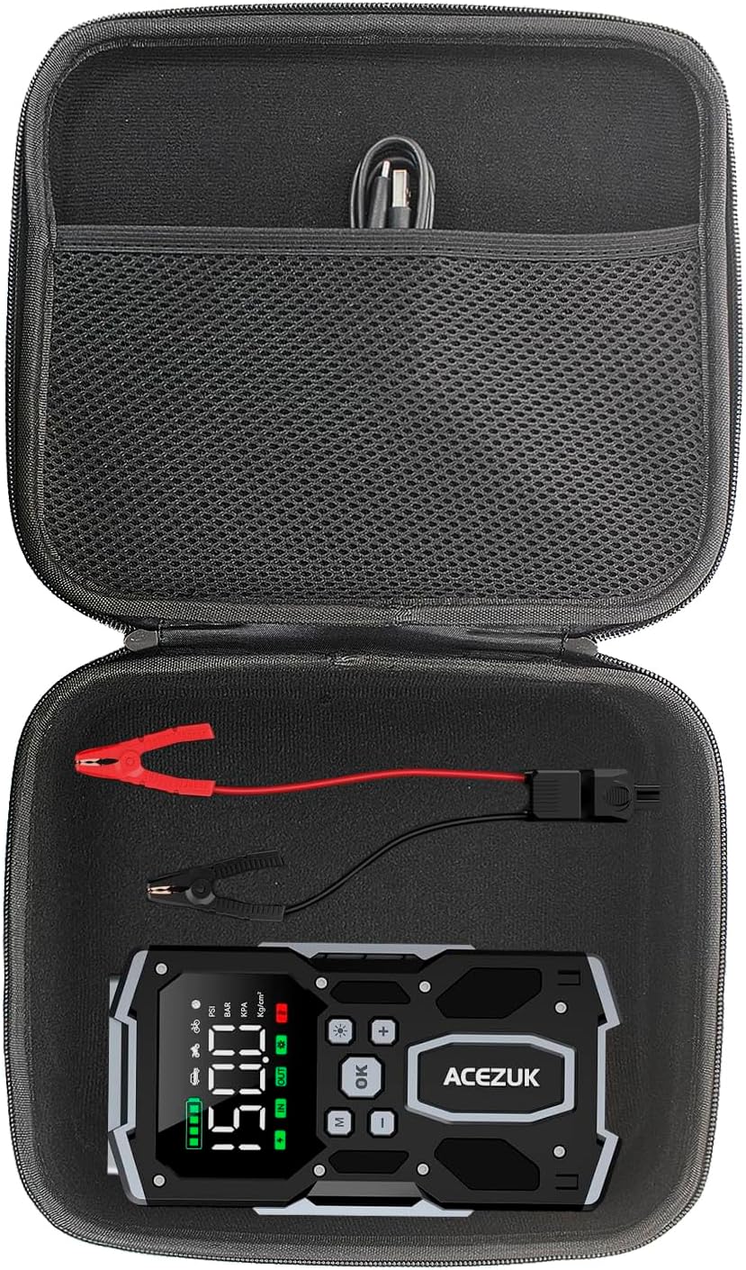 Hard Travel Case Compatible with ACEZUK 4000A / 6000A / 7000A / 8000A / 9000A / 10000A Jump Starter Power Pack, Case Only - Black YC88038