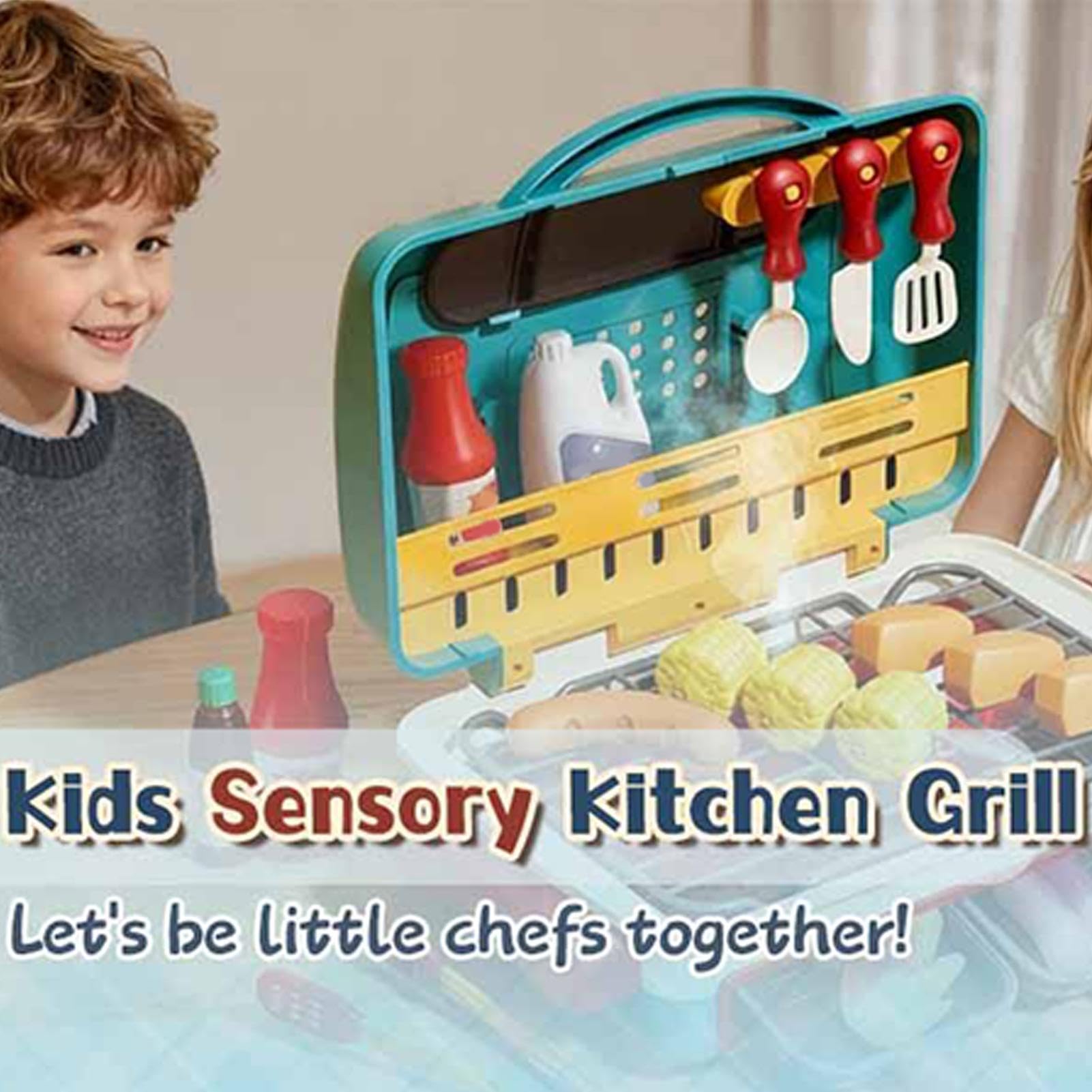 Juego De Parrilla De Barbacoa Para Niños Pequeños Juego De Barbacoa De | Juego De Imitación De Cocina Set De Parrilla Para Exterior Para Cumpleaños Navidad F